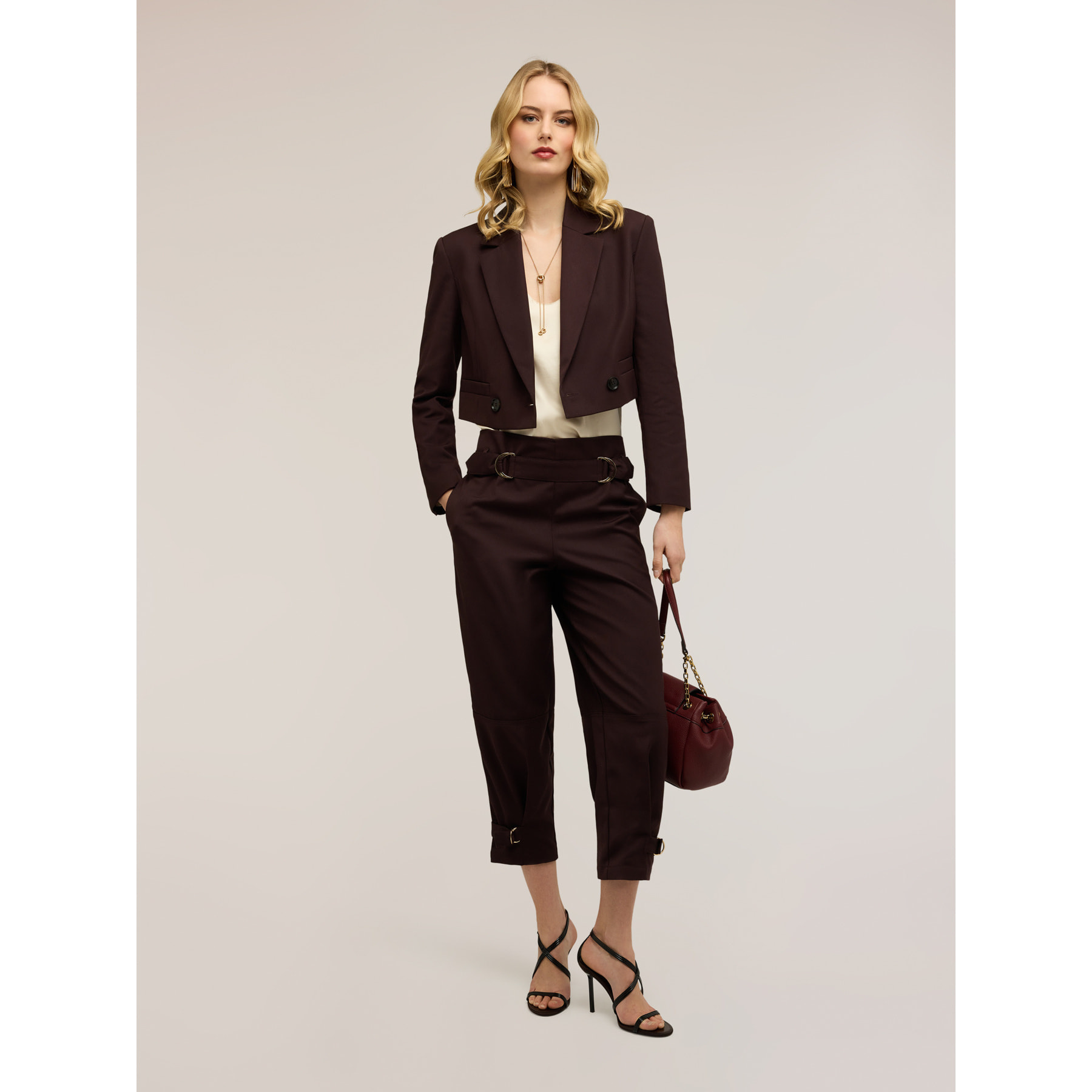 Motivi - Giacca spencer doppiopetto - Marrone