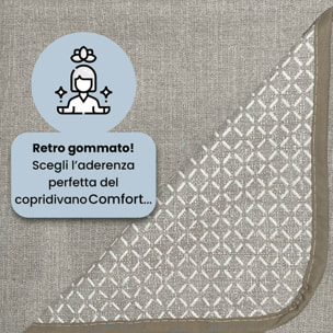 COPRIDIVANO COMFORT, Antiscivolo, Cotone+Microfibra+Fibre Varie, Made in Italy - BEIGE