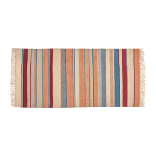 Tapis rectangulaire rayé multicolore en coton 60 x 120 cm SUPLA