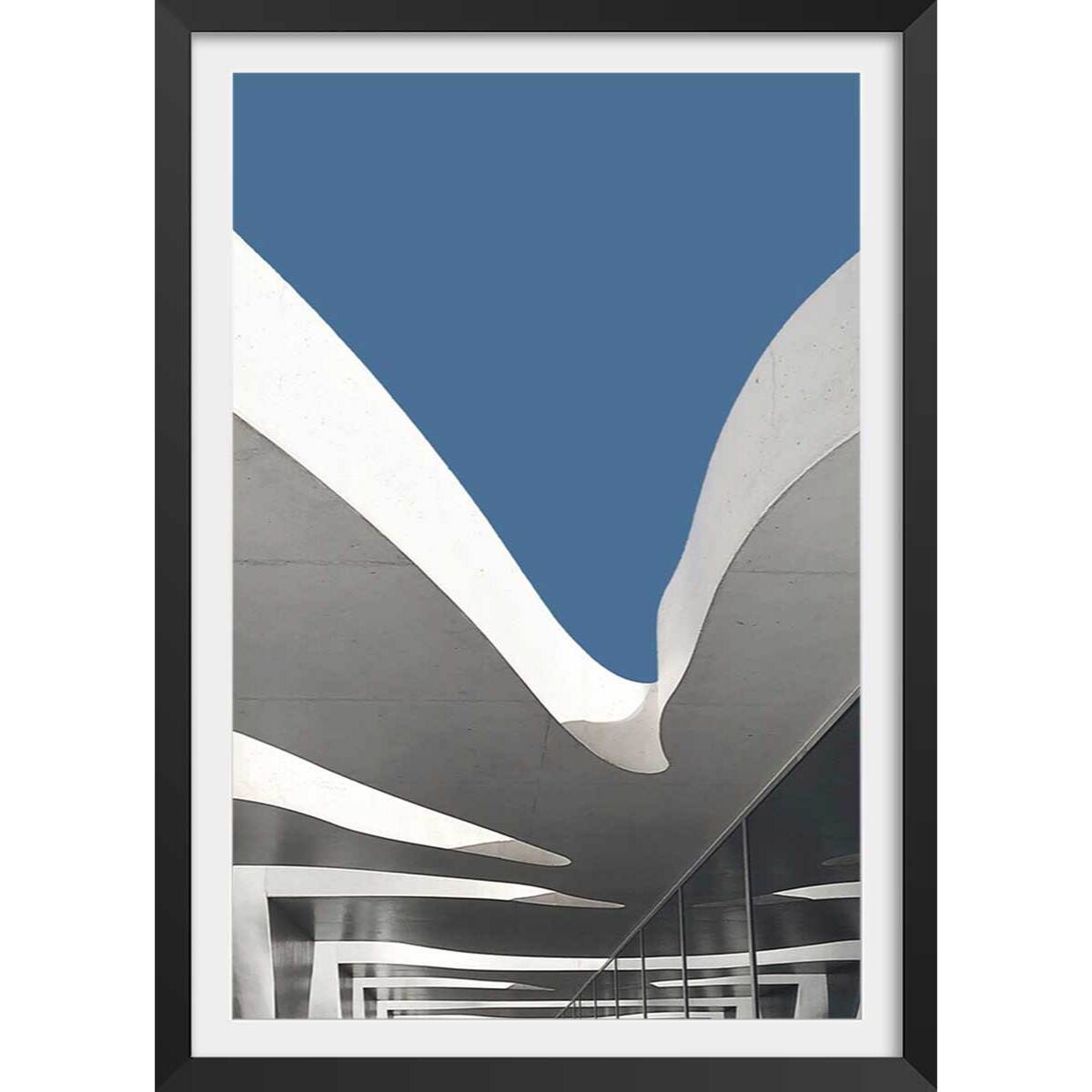 Affiche architecture urbaine Affiche + cadre en bois - Noir