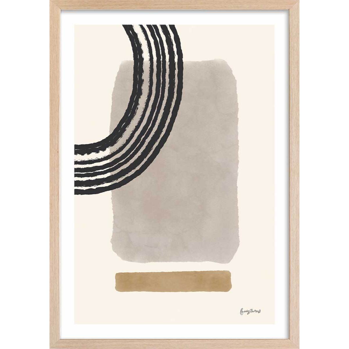 Affiche Collection années 50 Affiche + cadre en bois - Chêne