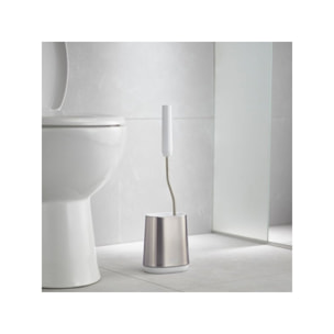 Flex™ Lite Steel Brosse de toilette Anti-goutte, support compact, anti-empreintes digitales, en acier inoxydable, Grise (70561)