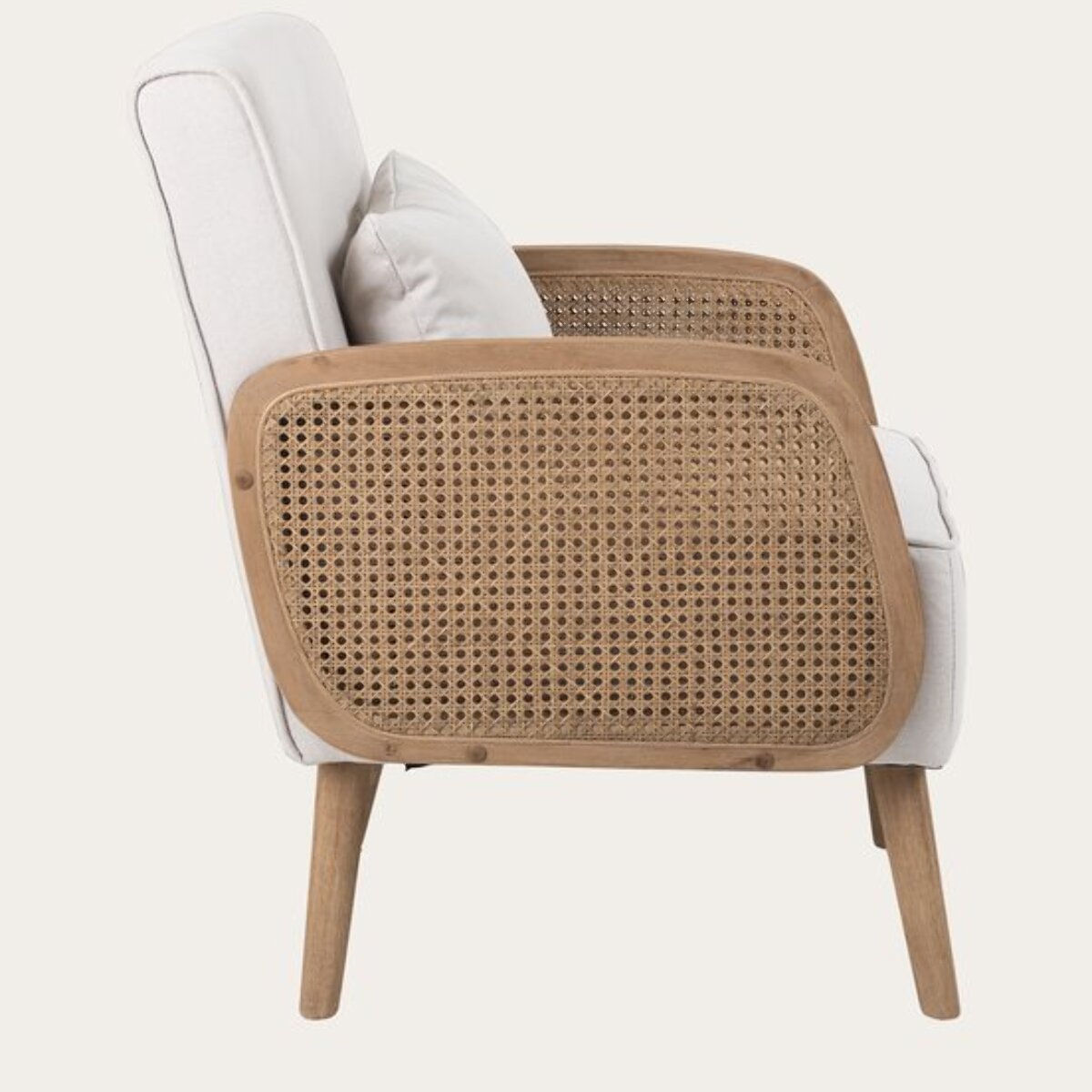 Fauteuil Corfu -textile et mousse pu-couleur naturel/beige 57 x 83 x 55 cm