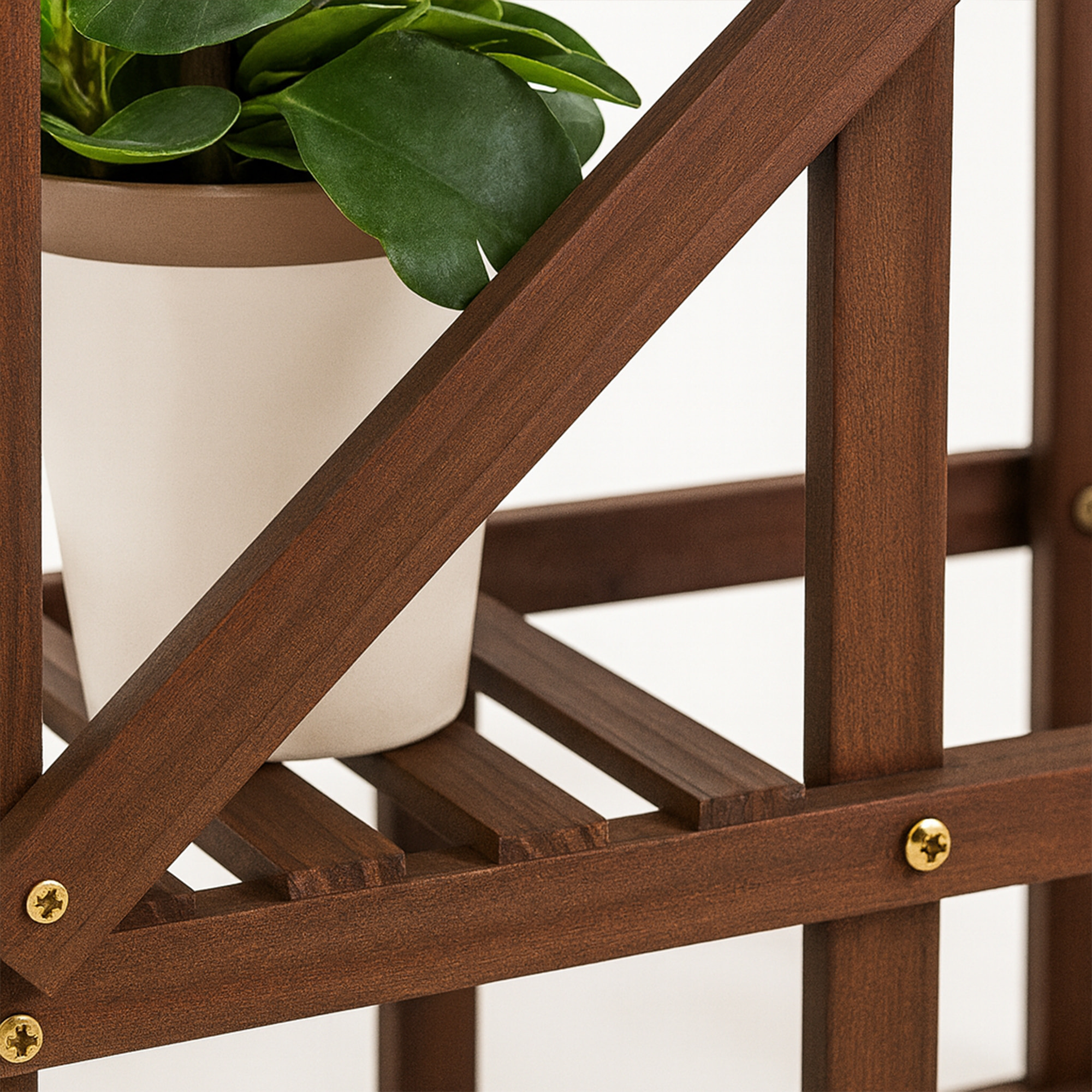 Takumi - Scaffale per Piante Fioriera 113x97x25 cm Porta Vasi da Interno 9 Ripiani in Legno di Abete