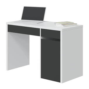 Mesa De Escritorio Reversible Mia 75x108x50 Cm Antracita Blanco Artik