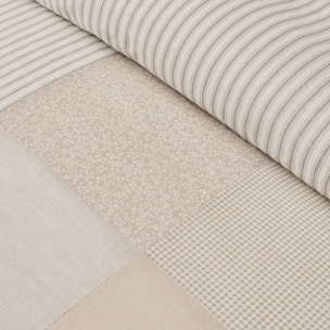 Funda nórdica de algodón 180 hilos patchwork Gropat color gris piedra 100% Algodón