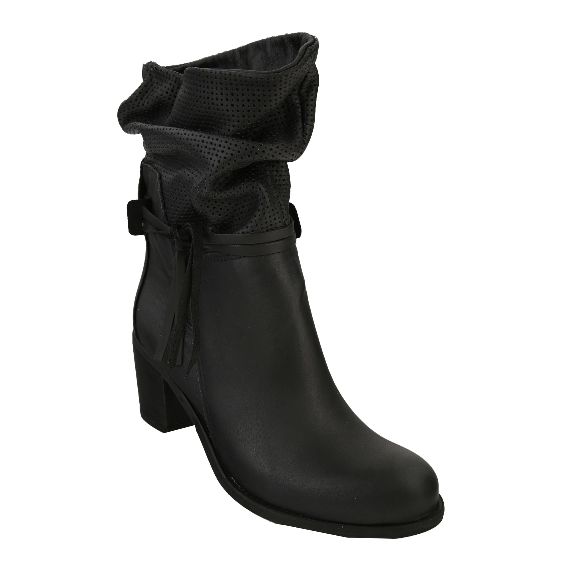 Stivaletti in vera pelle di vitello con tacco comodo