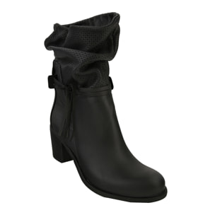 Stivaletti in vera pelle di vitello con tacco comodo