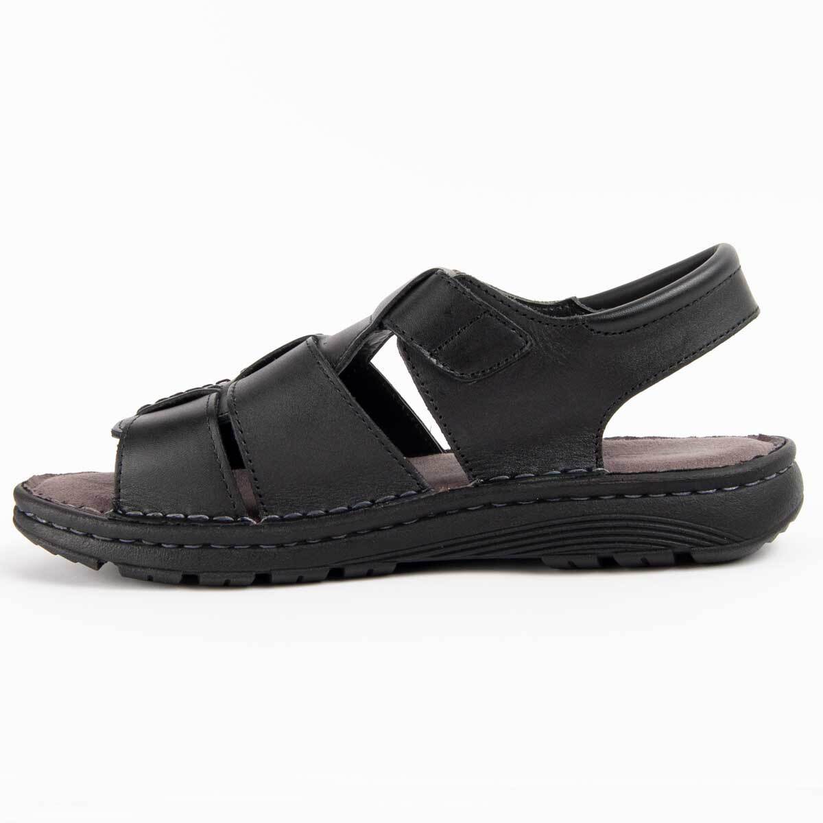 Sandalia De Piel - Negro