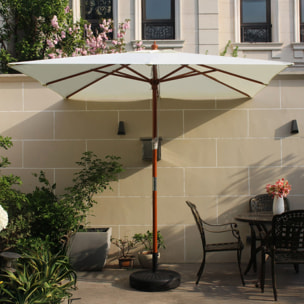 Parasol en bois carré toile écru PISO
