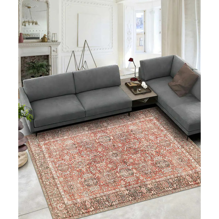 Tappeto Salotto Soggiorno Classico Orientale Rosso
