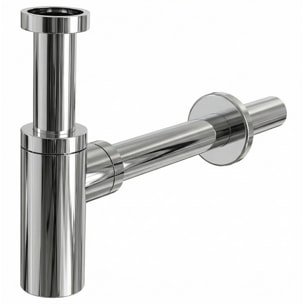Siphon de lavabo design apparent 100% métal chromé - Alca