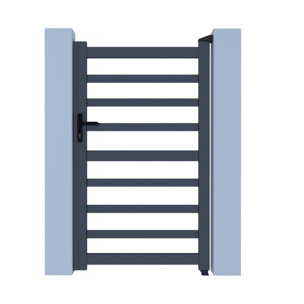 Portillon aluminium ajouré "Marius" - 100 x 180 cm - Gris