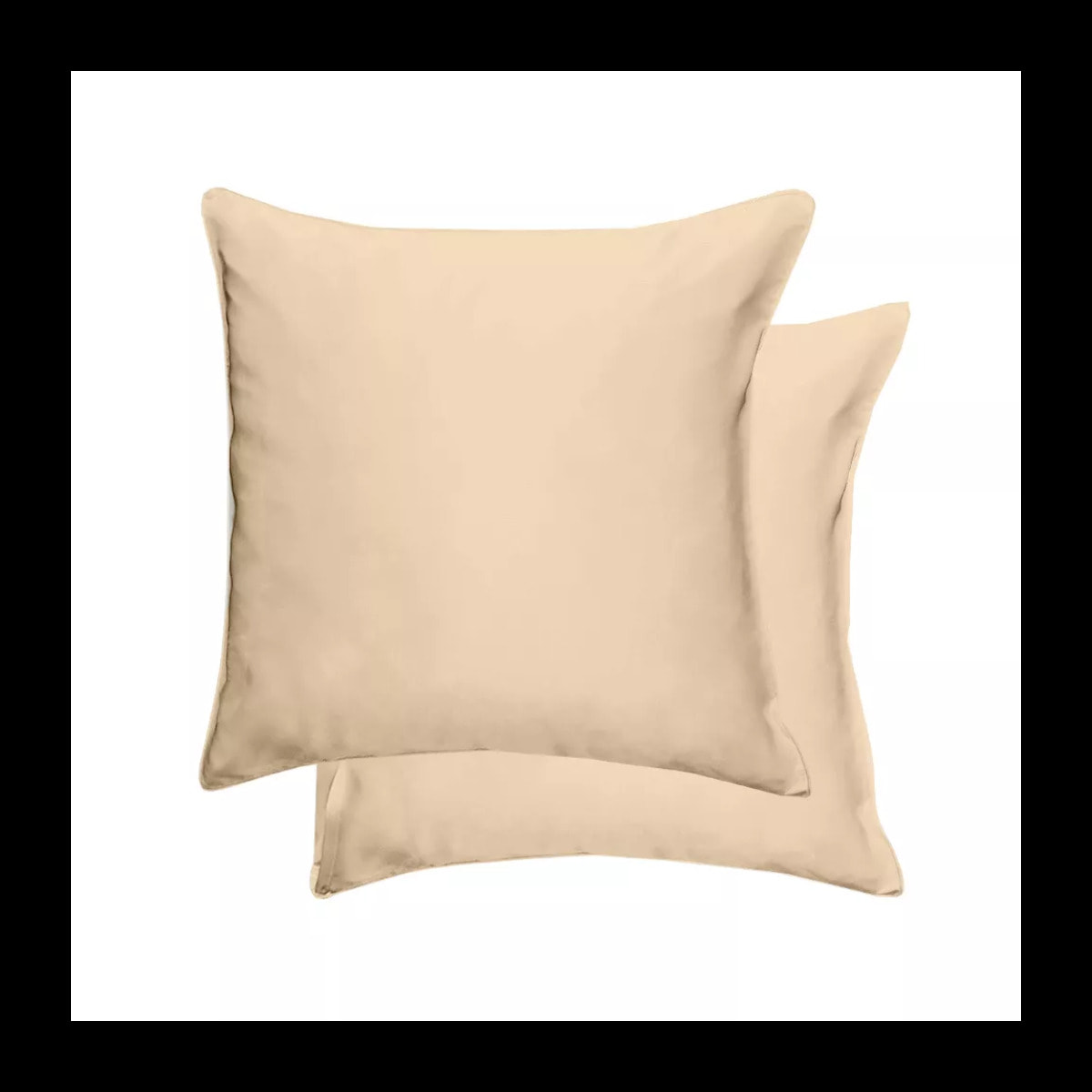 Taie d'oreiller soie uni beige Jouvence champagne