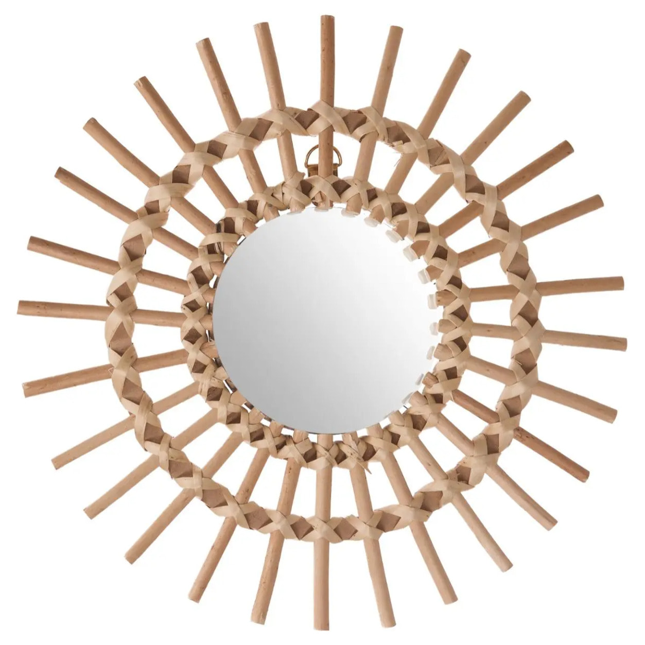 Miroir "Soleil" rotin D30cm