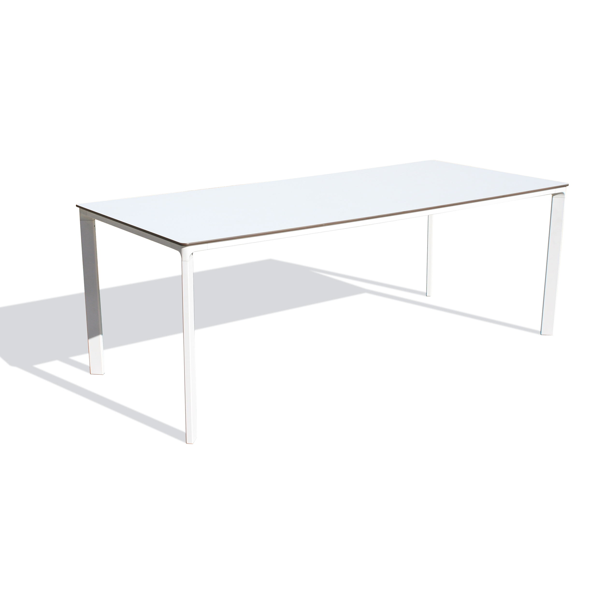 MEET - Table de jardin 8 places en aluminium laqué et peinture Epoxy blanc