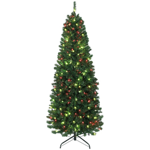 Sapin de Noël artificiel LED H.180 cm 899 branches télécommande 12 modes timer vert