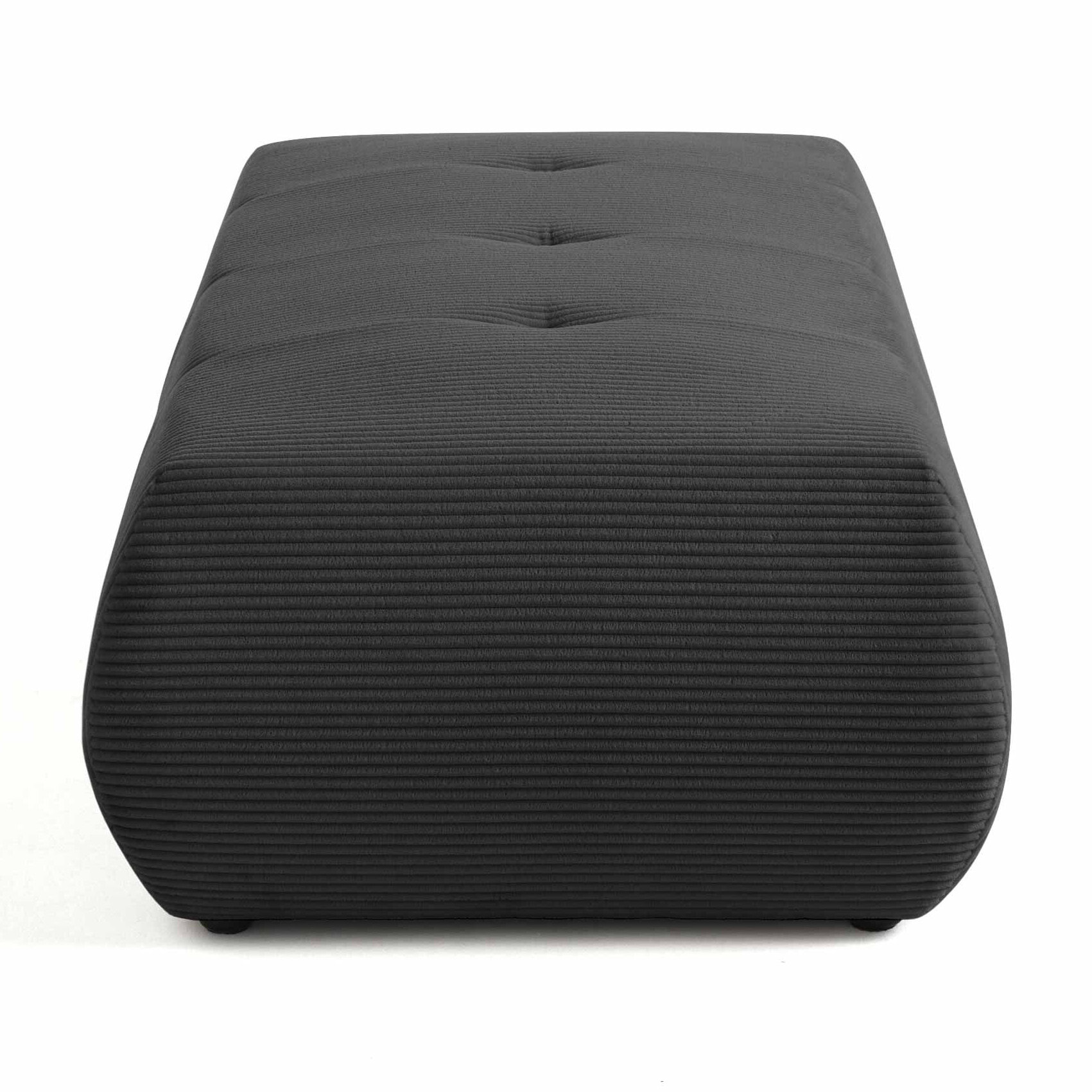 Onyx - pouf d'appoint - en velours côtelé - Gris foncé
