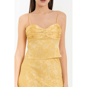 Kocca - Top da donna con scollo a cuore in jacquard floreale Donna