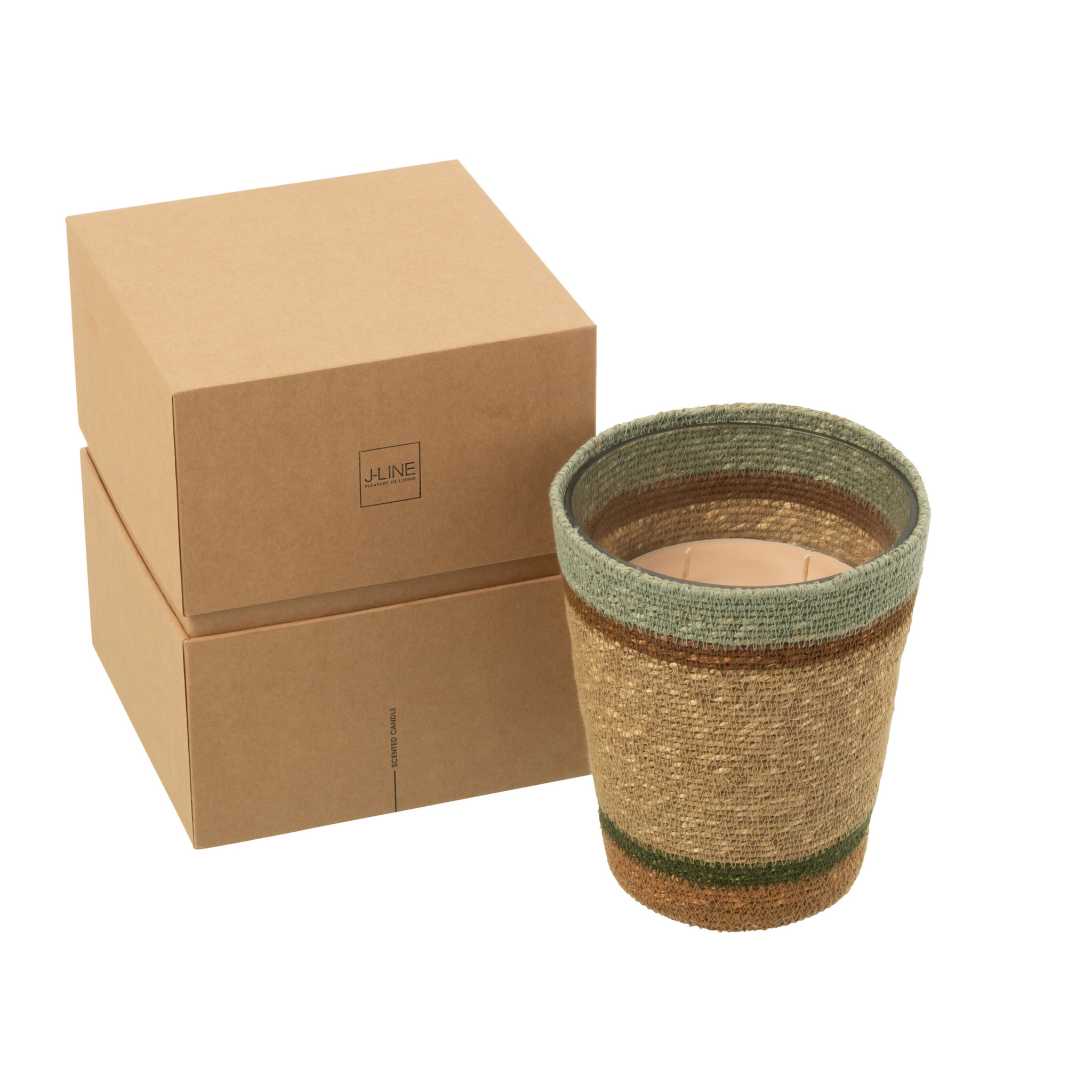 J-Line bougie parfumée Panier - Herbal Serenity - mix/beige - large - 75H