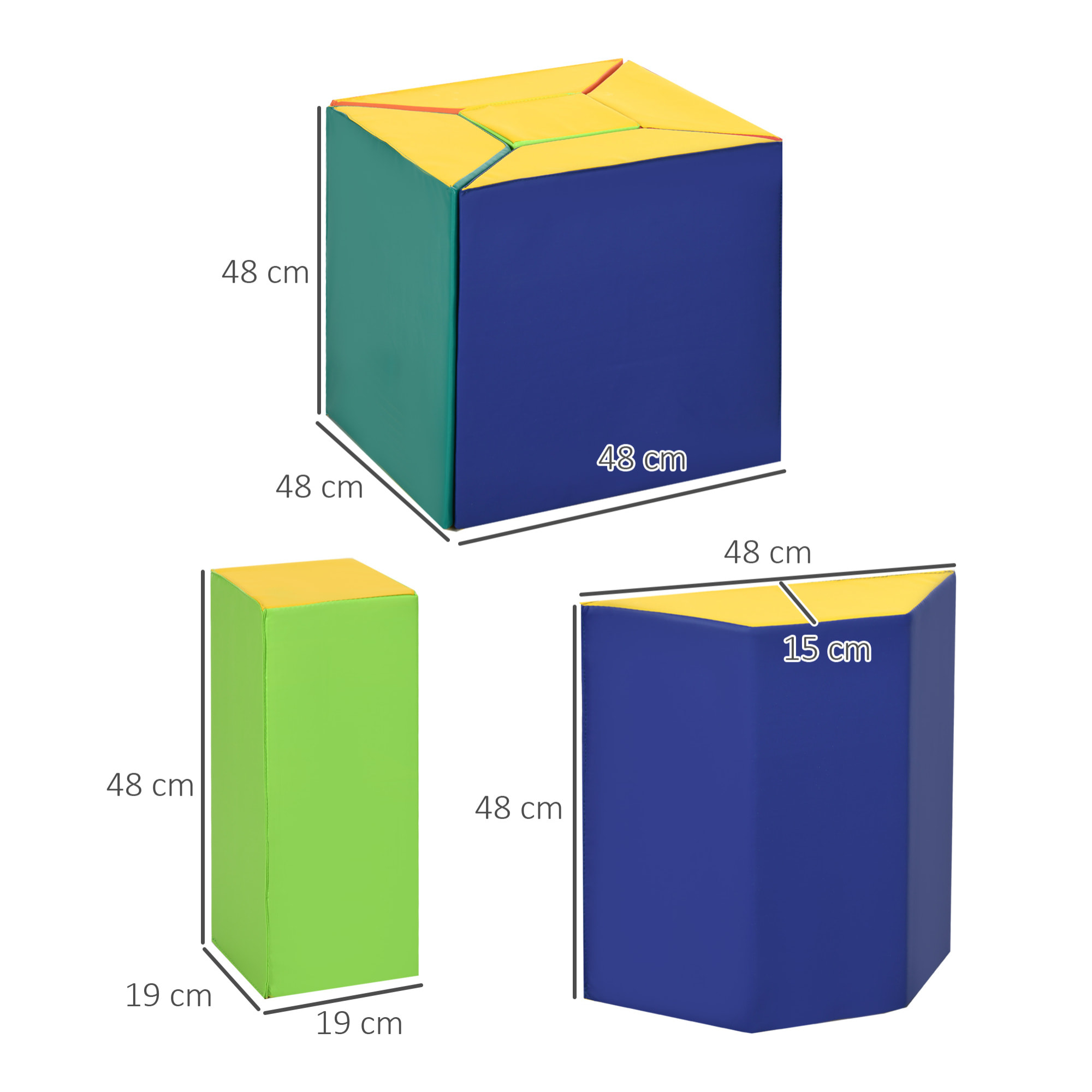 Juego de 5 Bloques de Espuma para Niños de 18-36 Meses para Escalar 48x19x48 cm