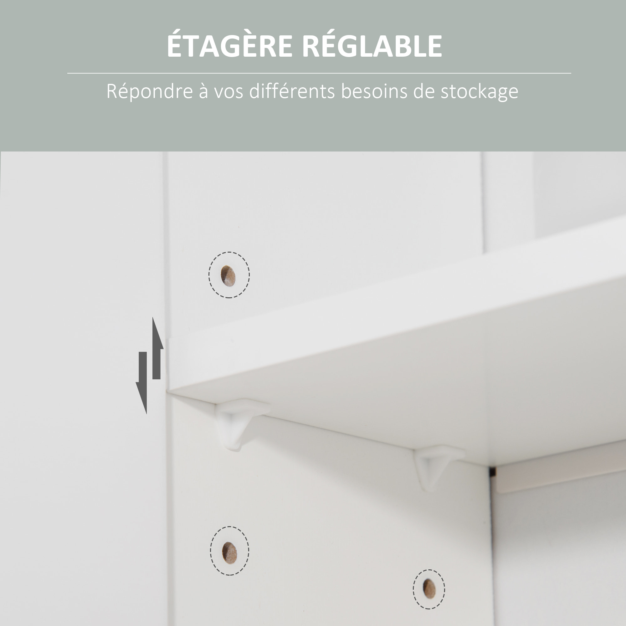 Armoire murale miroir de salle de bain - 2 portes, étagères, niche - dim. 54L x 15,2l x 55,3H cm - MDF blanc