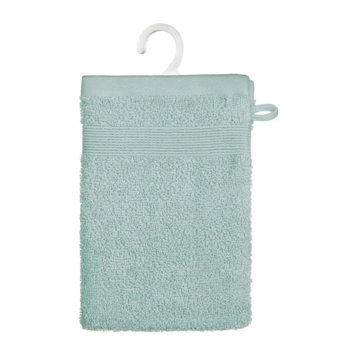 Lot de 2 gants de toilette - coton 450 gr/m² - bleu givre 15x21 cm