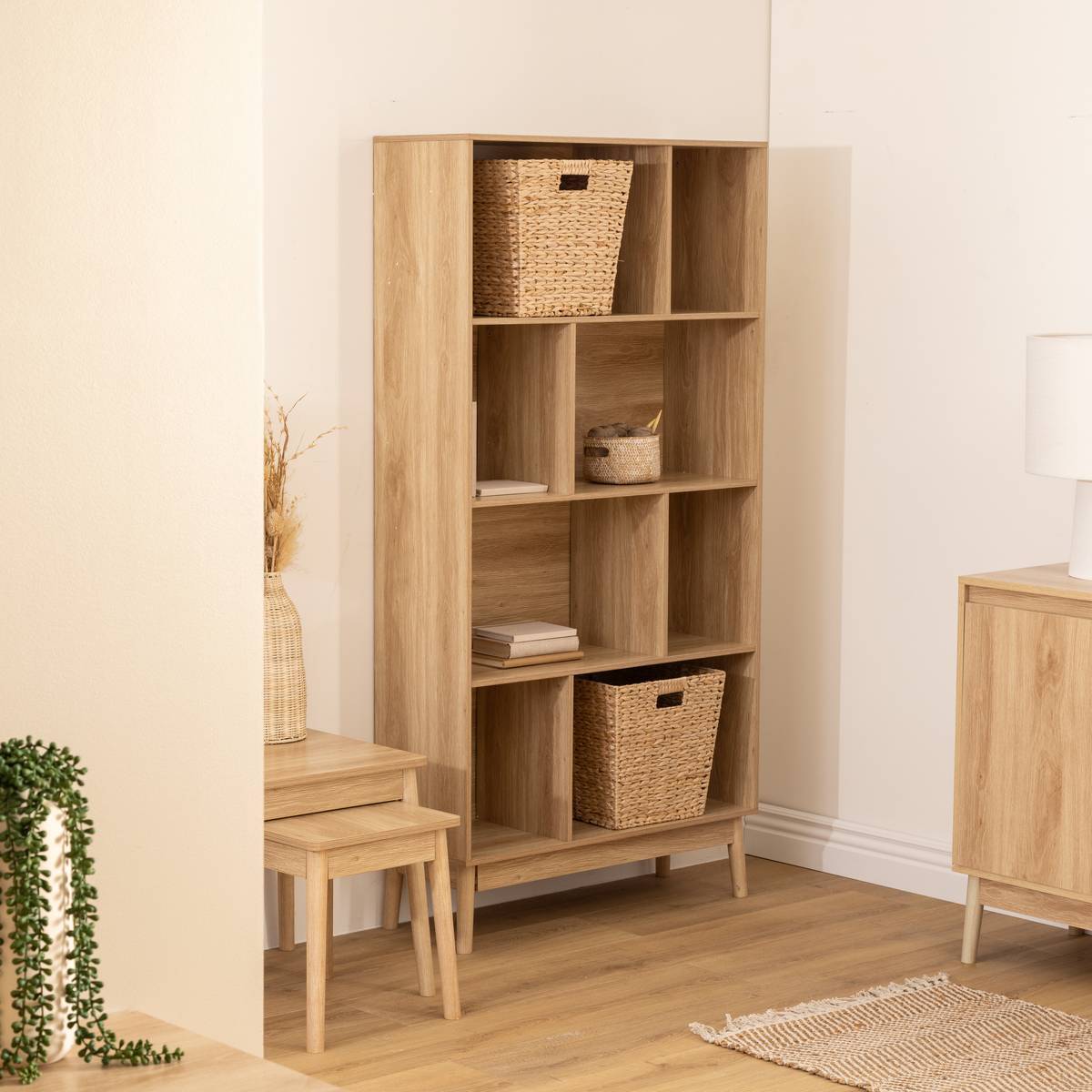 Lot de 2 tables gigognes Abana bois clair