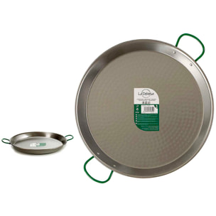 Paellera pulida de 42 cm con capacidad para 10 raciones.