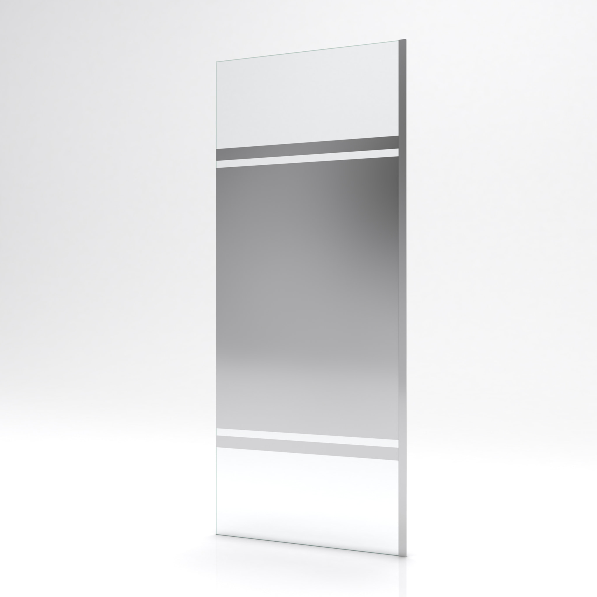 Paroi de Douche avec Bande Miroir 80x200cm - Verre 8mm - Profilé Chrome - FREEDOM 2 MIRROR