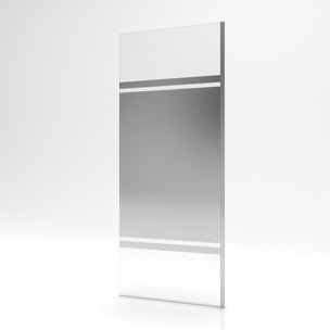 Paroi de Douche avec Bande Miroir 80x200cm - Verre 8mm - Profilé Chrome - FREEDOM 2 MIRROR