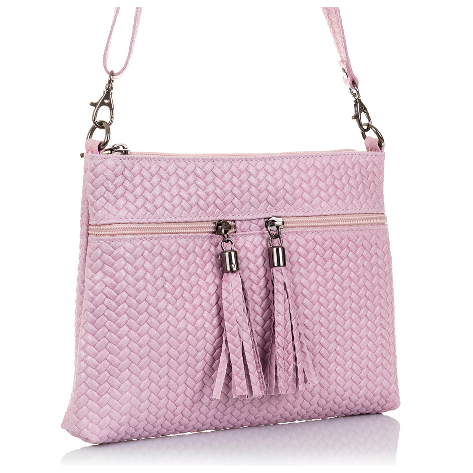 Oderzo Borsa a tracolla Donna.Pelle autentica Camoscio Inciso Spiga