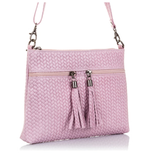 Oderzo Borsa a tracolla Donna.Pelle autentica Camoscio Inciso Spiga