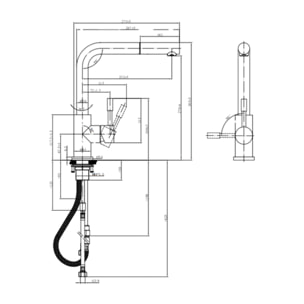 Robinet de cuisine avec douchette VILLEROY & BOCH Steel Shower Noir mat