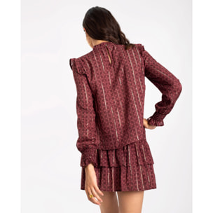 Blusa de manga larga con nido de abeja