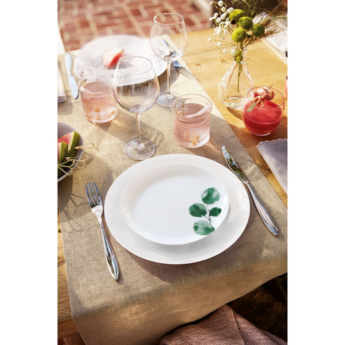 Service de table 25 pièces, avec verres à eau 31 cl et carafe 0,75 cl - Eucalyptus- Luminarc