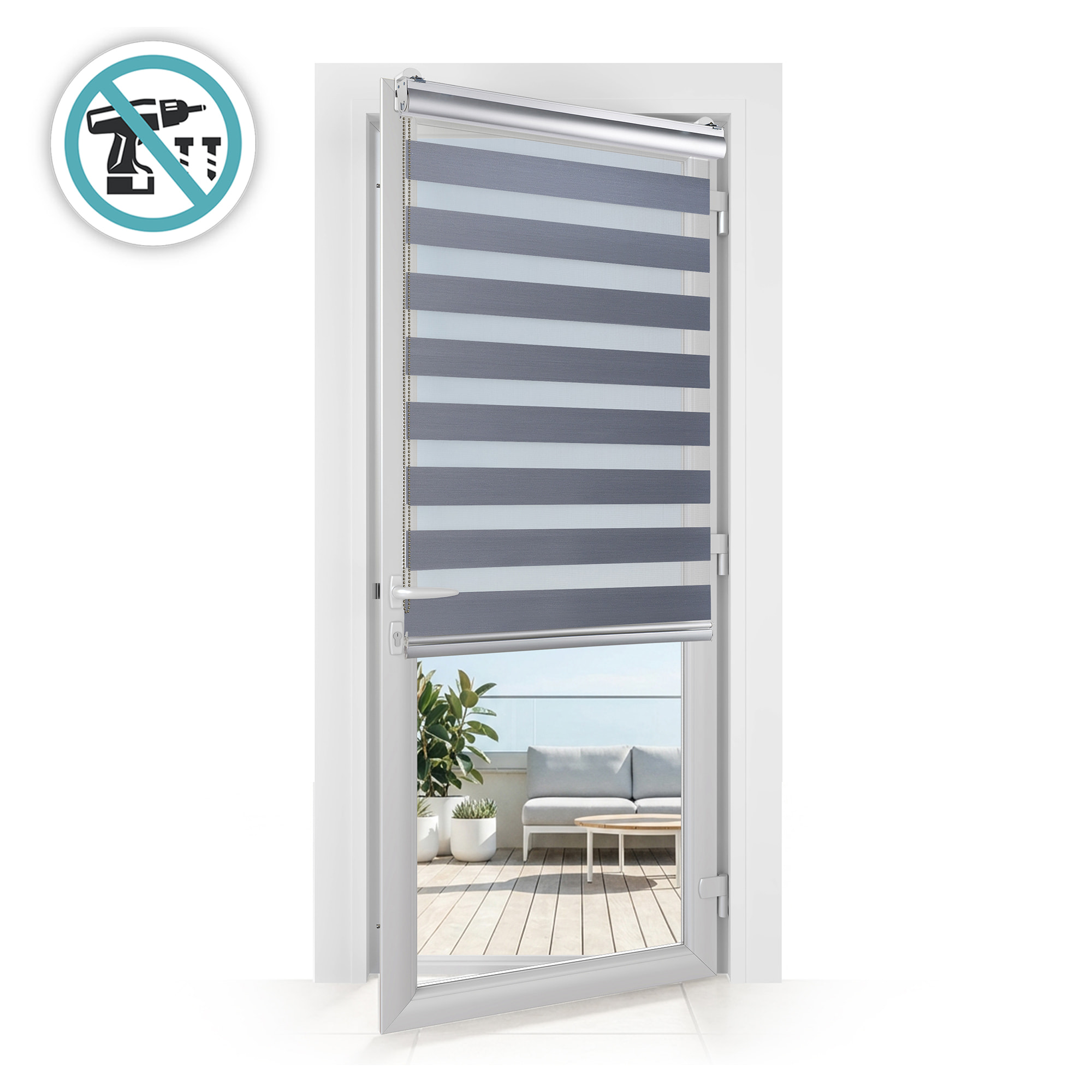 Store Jour/Nuit PLATINUM sans perçage Argent