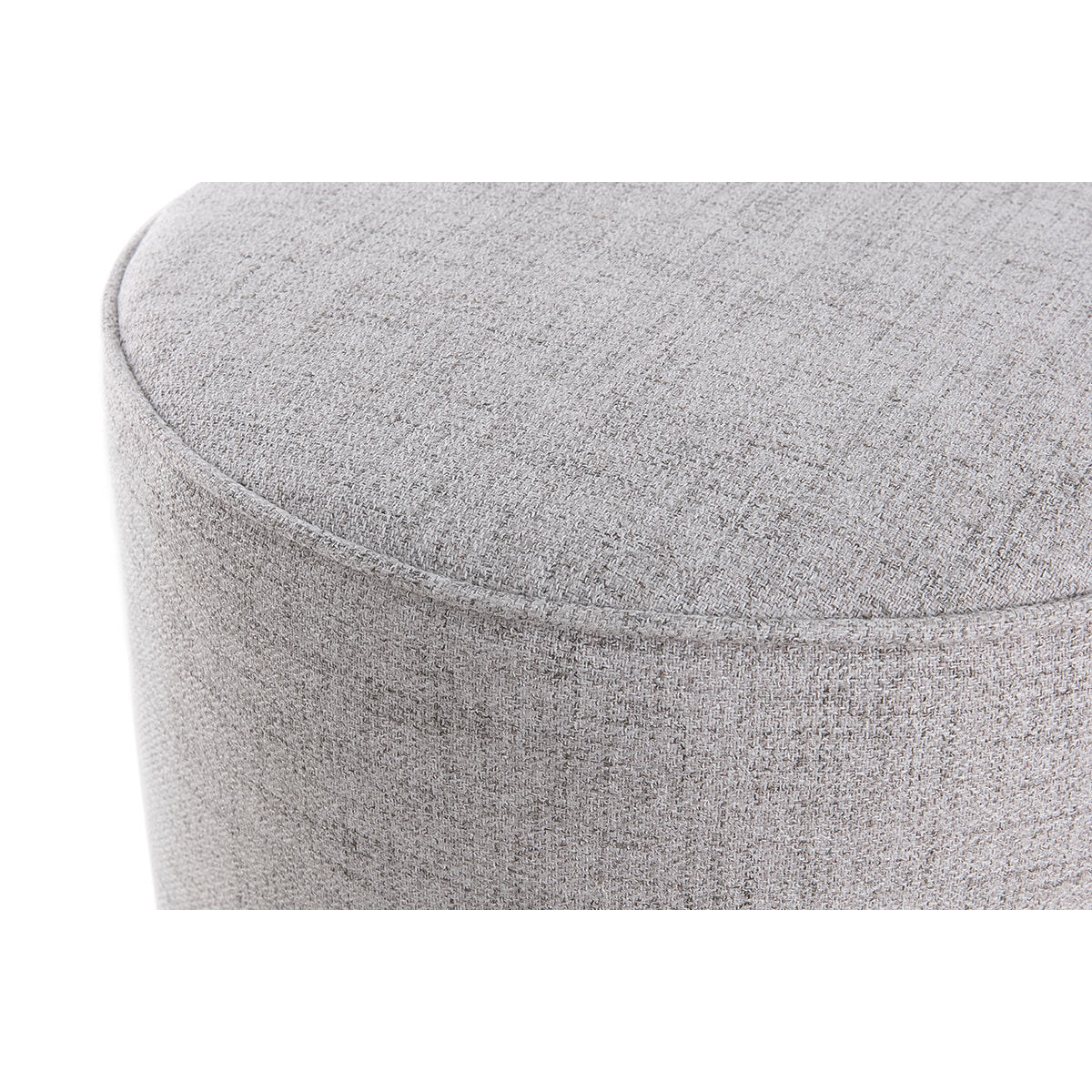 Pouf rond en tissu gris clair D40 cm COQ