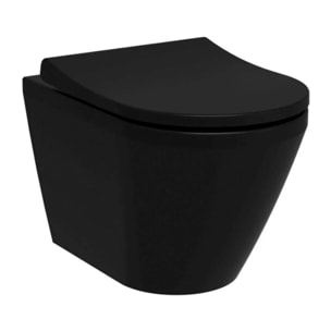 Integra WC sans bride + Abattant avec frein de chute en Duroplast, Noir mat (7041-083-6285)