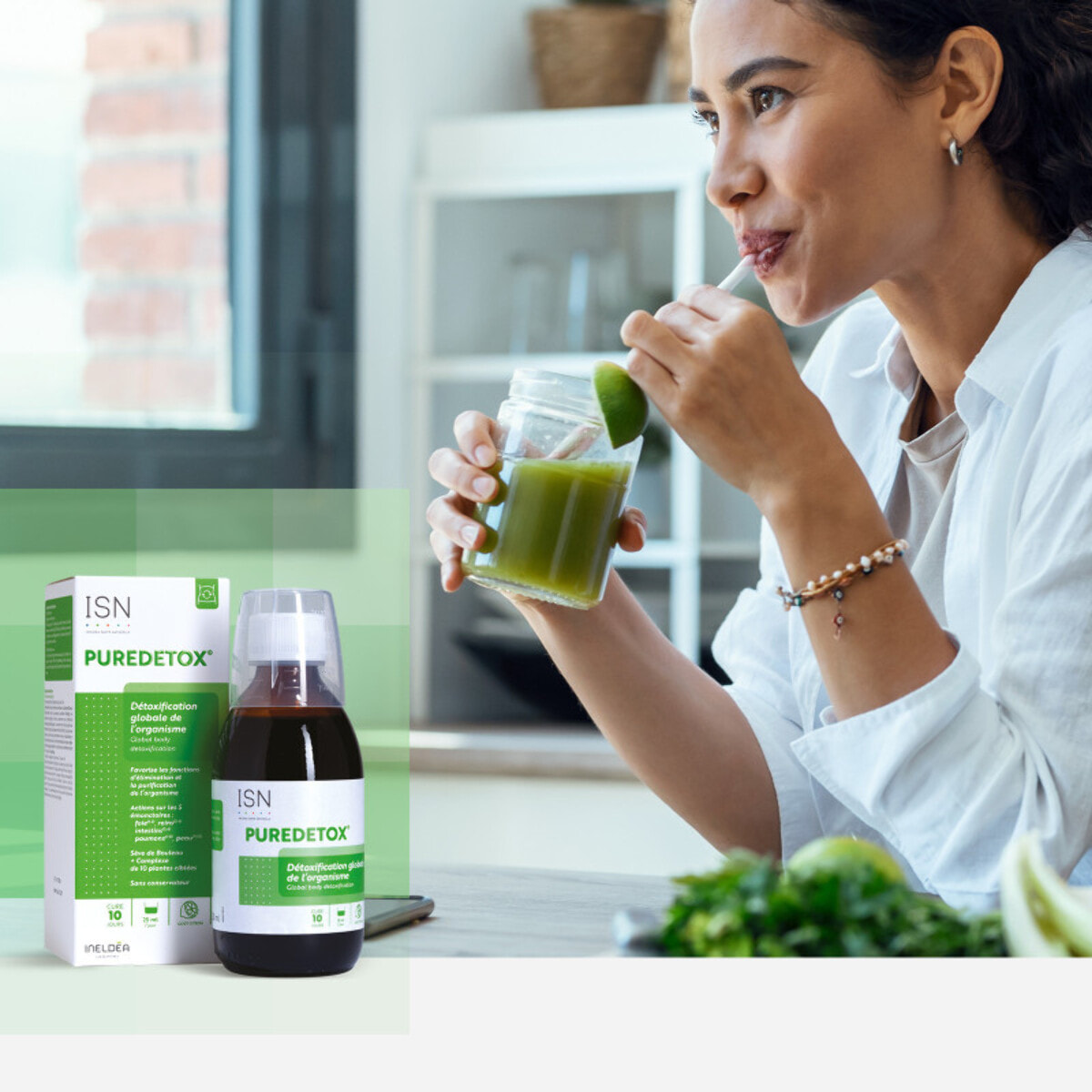 ISN - Puredetox - Elimination des toxines - Action globale et ciblée sur les 5 émonctoires - Sans Sucre - Sans Gluten - Cure 10 jours - Lot de 2