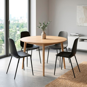 Set 4 Sedie Moderne Con Schienale Ergonomico In Polipropilene E Gambe In Metallo Cucina Sala Da Pranzo Soggiorno Ufficio 87 x 53 x 49 Cm Nero