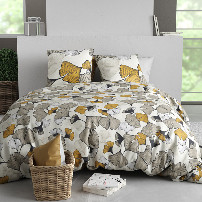Parure housse de couette imprimé 100% coton - arom
