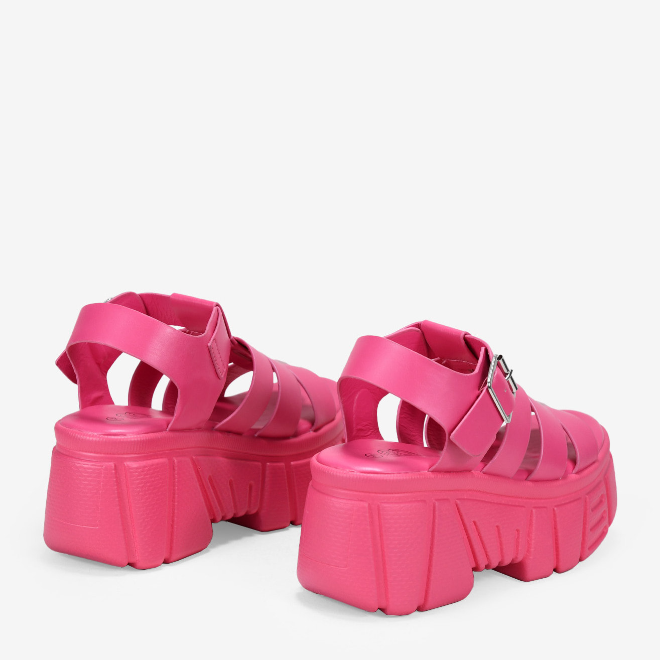 Sandalias cangrejeras con plataforma rosas