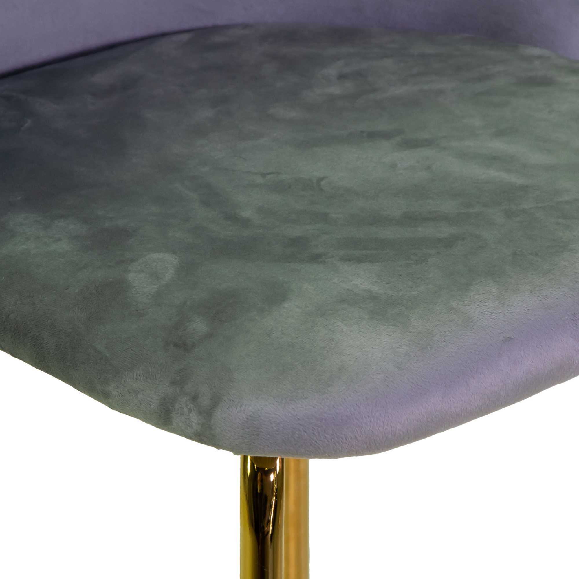 Sgabello Sammi Vacchetti in velluto grigio con struttura oro cm44x48h91