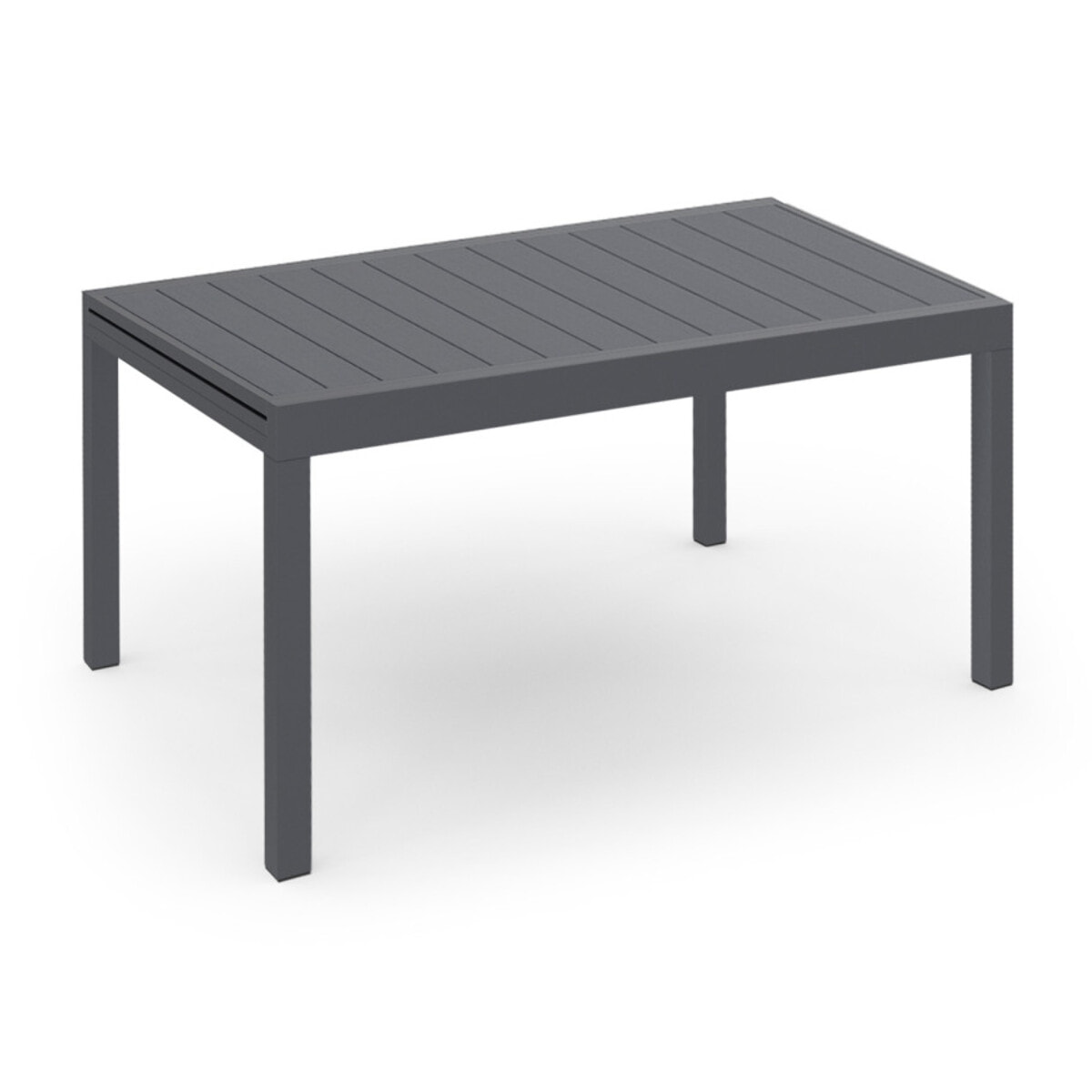 Table de jardin extensible en polywood gris anthracite 135-270cm