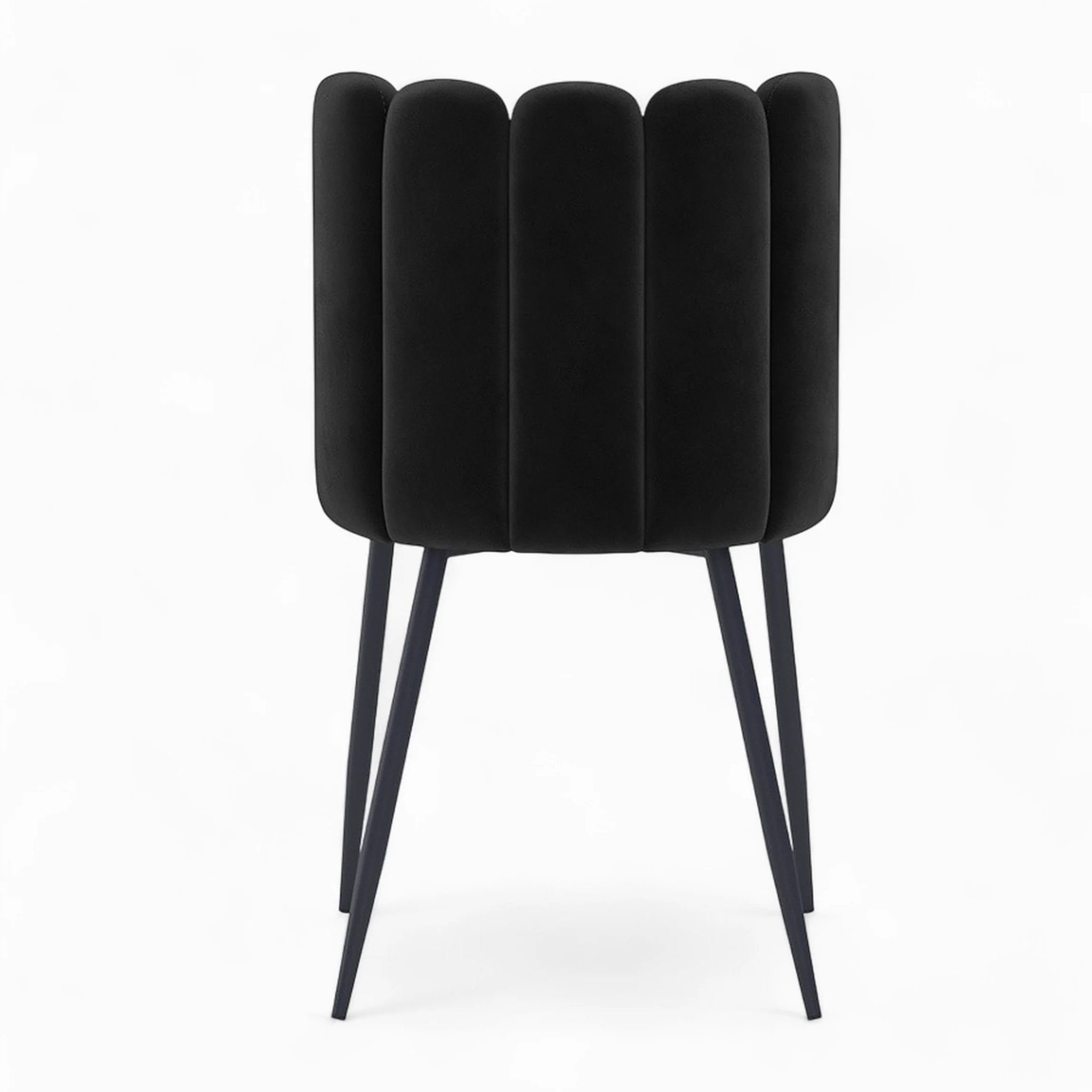 Table et chaises 4 personnes en velours et bois noir - Oman