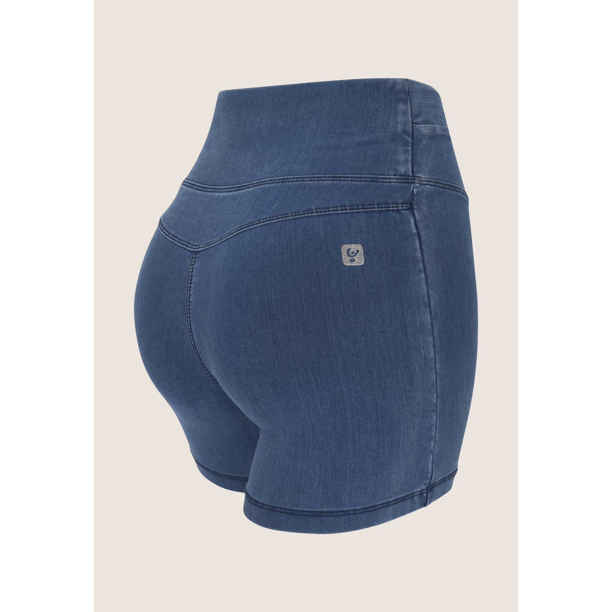 Jeggings N.O.W. short skinny a vita alta in tencel denim