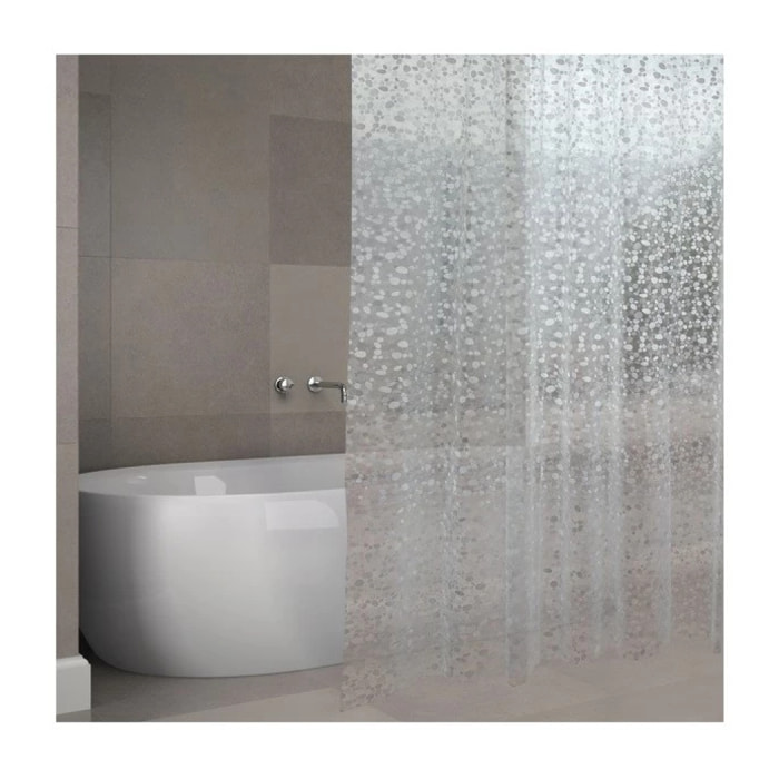 Rideau de douche EVA ODENSE 180x200cm QUALIà PREMIUM Transparent  -Anneaux inclus MSV