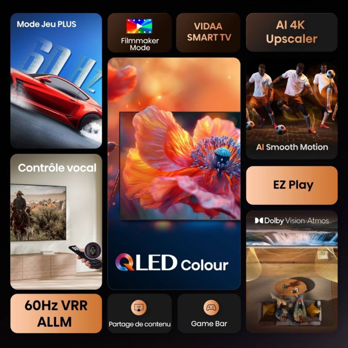 TV QLED HISENSE 55A7Q 2025-55 pouces (139cm)