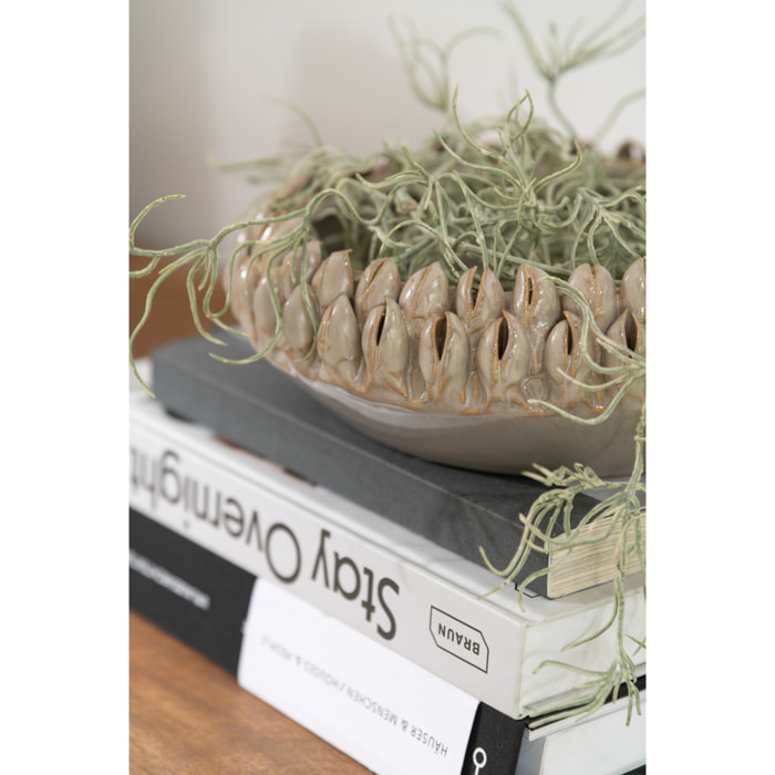 J-Line plat Ibiza - céramique - gris - large - Ø 36.5 cm